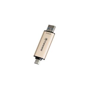 Transcend JetFlash 930C - USB flashdrive - 512 GB - USB 3.2 Gen 1 / USB-C - guld