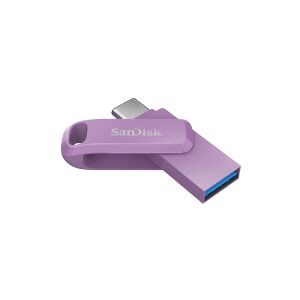 SanDisk Ultra Dual Drive Go - USB flashdrive - 128 GB - USB 3.2 Gen 1 / USB-C - lavendelfarvet