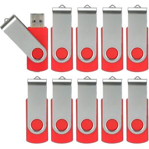 10 Pack Usb Flash Drives Usb 2.0 Thumb Drive Bulk Pack Drejelig Memory Stick Fold Opbevaring Jump Drive Zip Drive 10 Pack Red 8GB