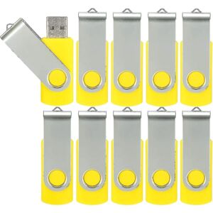 10 Pack Usb Flash Drives Usb 2.0 Thumb Drive Bulk Pack Drejelig Memory Stick Fold Opbevaring Jump Drive Zip Drive 10 Pack Yellow 4GB