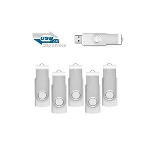 Eastbull Clé USB 1 Go Stockage Mémoire Flash Rotation Disque Cle USB 2.0 pour Le Stockage de Musique et des Dossiers, Lot de 5 (Blanc) - Publicité