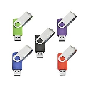 Aretop Lot de 5 Clé USB 1Go Flash Drive 2.0 Mémoire Stick Stockage Pivotantes Porte Clef USB U Disque 5 Couleurs Mélangées (1Go) - Publicité