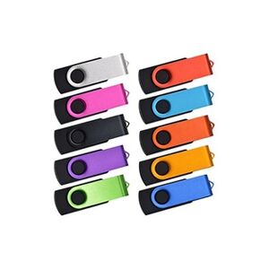 Kepmem Lot de 10 Multicolore 128MB Cles USB Flash Drive Rotatif Robuste Pendrive - Publicité