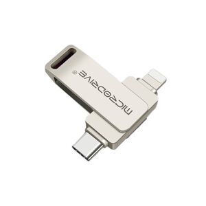 Clé USB Microdrive TLO21 USB3.0 avec double interface Type-C&iP et rotation à 360°. Transmission de données haute vitess