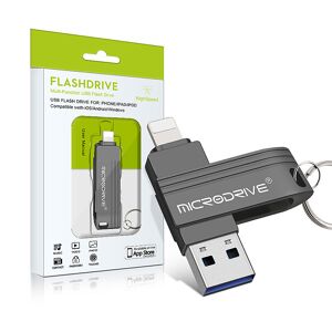 256GB Clé USB3.0 2-en-1 USB-A&iP Vitesse de transmission rapide USB3.0 Pendrive Mini Mémoire Portable U Disqu