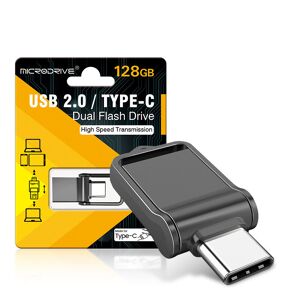 Clé USB Microdrive 128Go avec double interface Type-C/USB2.0 à haute vitesse, mémoire portable U Disk pour téléphone et