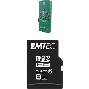 Emtec Pack Support de Stockage Rapide et Performant : Clé USB 2.0 Série Licence Harry Potter Slytherin 16 Go + Carte MicroSD Gamme Classic Classe 10-8 GB - Publicité