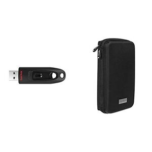 SanDisk Clé USB 3.0  Ultra 256 Go avec Une Vitesse de Lecture allant jusqu'à 130 Mo/s & Amazon Basics Etui de Voyage Universel pour GPS de 3.5 à 4.3 Pouces - Publicité