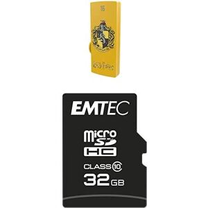 Emtec Pack Support de Stockage Rapide et Performant : Clé USB 2.0 Série Licence Harry Potter Hufflepuff 16 Go + Carte MicroSD Collection Classic Classe 10-32 GB - Publicité