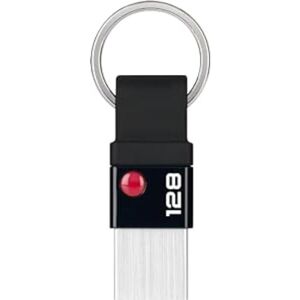Emtec Clé USB 3.2 Nano Ring T100 Capacité 128 Go, 128 GB Compatibilité Universelle USB 3.0 ECMMD128GT103 Design Exclusif avec Anneau Porte Clés Ultra Fine, Sans Capuchon - Publicité