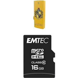 Emtec Pack Support de Stockage Rapide et Performant : Clé USB 2.0 Série Licence Harry Potter Hufflepuff 16 Go + Carte MicroSD Classe 10-16 GB - Publicité