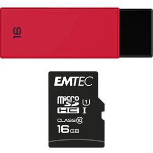 Emtec Pack Support de Stockage Rapide et Performant : Clé USB 2.0 Séries Runners 16 Go + Carte MicroSD Gamme Elite Gold Classe 10-16 GB - Publicité