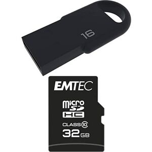 Emtec Pack Support de Stockage Rapide et Performant : Mini Clé USB 2.0 Séries Runners 16 Go + Carte MicroSD Collection Classic Classe 10-32 GB - Publicité