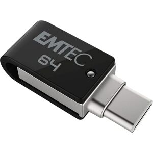 Emtec Clé USB 64 Go Dual T260C Mobile&Go -Clef USB 3.2 Pivotante -USB Stick Dual USB-A/USB-C -Système d'Accroche Pivotant à 360°- Vitesse de Lecture 180MB/s Max Vitesse d'Écriture 15MB/s Max - Publicité