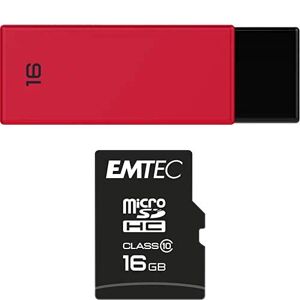 Emtec Pack Support de Stockage Rapide et Performant : Clé USB 2.0 Séries Runners 16 Go + Carte MicroSD Classe 10-16 GB - Publicité