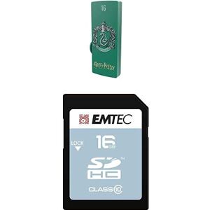 Emtec Pack Support de Stockage Rapide et Performant : Clé USB 2.0 Série Licence Harry Potter Slytherin 16 Go + Carte MicroSD Gamme Classic Classe 10-16 GB - Publicité