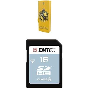 Emtec Pack Support de Stockage Rapide et Performant : Clé USB 2.0 Série Licence Harry Potter Hufflepuff 16 Go + Carte MicroSD Gamme Classic Classe 10-16 GB - Publicité