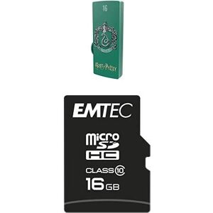 Emtec Pack Support de Stockage Rapide et Performant : Clé USB 2.0 Série Licence Harry Potter Slytherin 16 Go + Carte MicroSD Classe 10-16 GB - Publicité