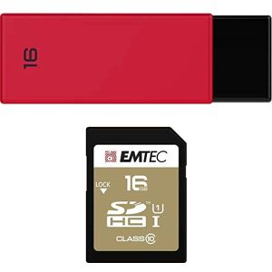 Emtec Pack Support de Stockage Rapide et Performant : Clé USB 2.0 Séries Runners 16 Go + Carte MicroSD Gamme Elite Silver Classe 4-16 Go - Publicité