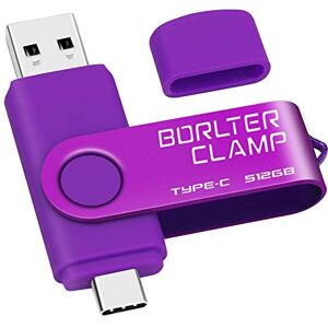 BORLTER CLAMP Clé USB Type C 512 Go, BorlterClamp Mémoire Stick Double Connecteur USB C 3.0 U Disque Flash Drive pour Smartphone Android Samsung S10/S9, Huawei Honor, etc., Tablette et Ordinateur (Violet) - Publicité