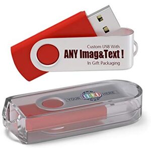 MEINAMI Lot de 25 Clé USB Personnalisée 16 GO Flash Drive USB avec Votre Logo USB 2.0 Rouge - Publicité