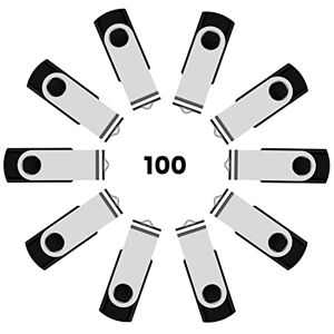 KOOTION Cle USB 1 Go Lot de 100 Pas Cher Clé USB 2.0 Stockage Externe Mémoire Porte Clé pour PC, TV, Ipad, Voiture, Lecteur, Xboxone (1 Go, Noir) - Publicité