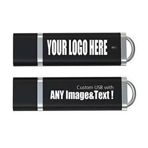 MEINAMI Clé USB Personnalisée Publicitaire 16 Go avec Logo, Texte 25 Pièces Noir - Publicité