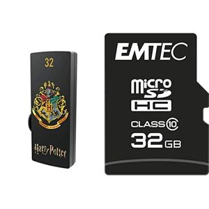 Emtec Pack Support de Stockage Rapide et Performant : Clé USB 2.0 Série Licence Harry Potter Hogwarts 32 Go + Carte microSD Classe 10 Collection Classic 32 GB - Publicité