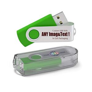 MEINAMI Lot de 25 Clé USB Personnalisée 16 GO Flash Drive USB avec Votre Logo USB 2.0 Vert - Publicité