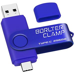 BORLTER CLAMP Clé USB Type C 256 Go, BorlterClamp Mémoire Stick Double Connecteur USB C 3.0 U Disque Flash Drive pour Smartphone Android Samsung S10/S9/S8, Huawei Honor, LG, Tablette et Ordinateur (Bleu) - Publicité