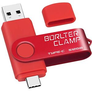 BORLTER CLAMP Clé USB Type C 512 Go, BorlterClamp Mémoire Stick Double Connecteur USB C 3.0 U Disque Flash Drive pour Smartphone Android Samsung S10/S9, Huawei Honor, etc., Tablette et Ordinateur (Rouge) - Publicité