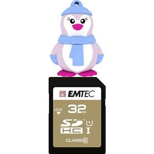 Emtec Pack Support de Stockage Rapide et Performant : Clé USB 2.0 Série Licence Collection Animalitos 16 Go + Carte MicroSD Gamme Elite Gold Classe 10-32 GB - Publicité
