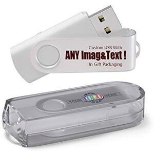 MEINAMI Lot de 25 Clé USB Personnalisée 16 GO Flash Drive USB avec Votre Logo USB 2.0 Blanc - Publicité