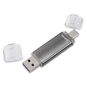 Hama Clé USB 2.0 "Laeta Twin" (FlashPen, OTG, aluminium, USB 2.0, jusqu'à 10 Mo/s, 16GB) Gris - Publicité