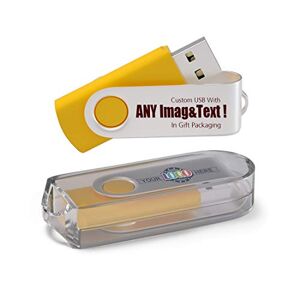 MEINAMI Lot de 50 Clé USB Personnalisée 1 GO Flash Drive USB avec Votre Logo USB 2.0 Jaune - Publicité