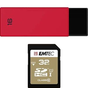 Emtec Pack Support de Stockage Rapide et Performant : Clé USB 2.0 Séries Runners 16 Go + Carte MicroSD Gamme Elite Gold Classe 10-32 GB - Publicité