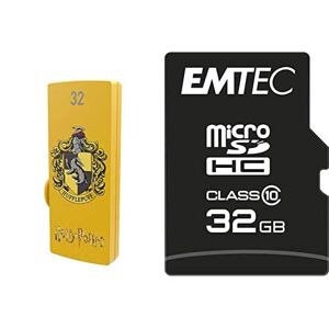 Emtec Pack Support de Stockage Rapide et Performant : Clé USB 2.0 Série Licence Harry Potter Hufflepuff 32 Go + Carte microSD Classe 10 Collection Classic 32 GB - Publicité