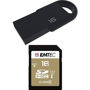 Emtec Pack Support de Stockage Rapide et Performant : Mini Clé USB 2.0 Séries Runners 16 Go + Carte MicroSD Gamme Elite Silver Classe 4-16 Go - Publicité