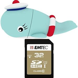 Emtec Pack Support de Stockage Rapide et Performant : Clé USB 2.0 Série Licence Collection Animalitos 16 Go + Carte MicroSD Gamme Elite Gold Classe 10-32 GB - Publicité