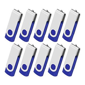 AreTop Lot de 10 Clé USB 1Go Cles USB 2.0 Mémoire Stick Lecteur USB Flash Drive Stockage Rotation Disque Pendrive pour Ordinateur Portable/PC/Voiture (Bleu) - Publicité