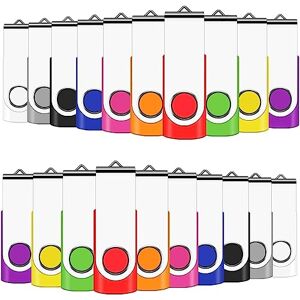 EASTBULL Cle USB 1 Go,  Clé USB 2.0 Flash Drive Clef USB Pivotant Stockage Disque Mémoire Stick Pendrive (10 Couleurs 1GB*50PCS) - Publicité