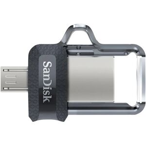 SanDisk Ultra Dual m3.0 unità flash USB 32 GB USB Type-A / Micro-USB 3.2 Gen 1 (3.1 Gen 1) Nero, Argento, Trasparente