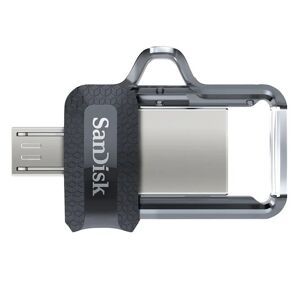 SanDisk Ultra Dual m3.0 unità flash USB 64 GB USB Type-A / Micro-USB 3.2 Gen 1 (3.1 Gen 1) Nero, Argento, Trasparente