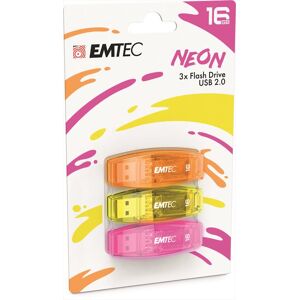 EMTEC Usb2.0 C410 16gb P3 Neon-giallo Arancio Fucsia