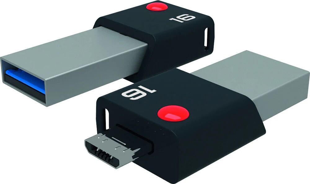 Emtec Mobile & Go 16GB unità flash USB USB Type-A / Micro-USB 3.2 Gen 1 (3.1 Gen 1) Nero, Argento