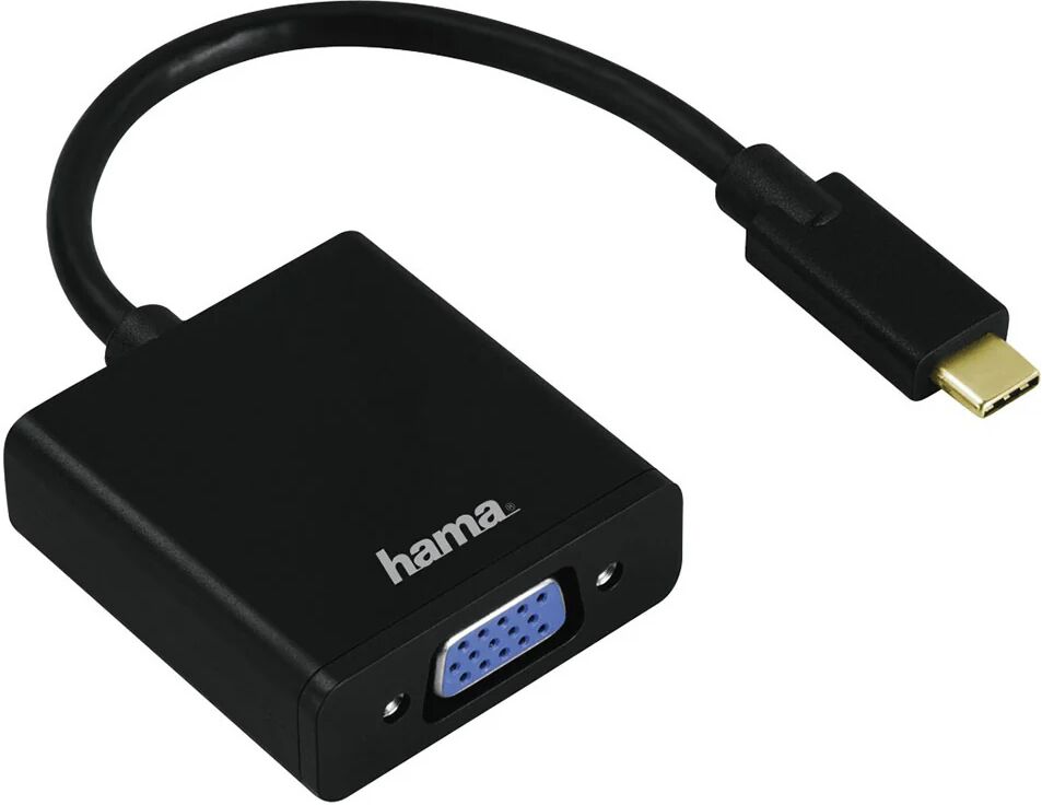 Hama Cavetto adattatore ingresso usb Type C / Uscita VGA, connettori dorati, Full HD, Nero, 3 stelle