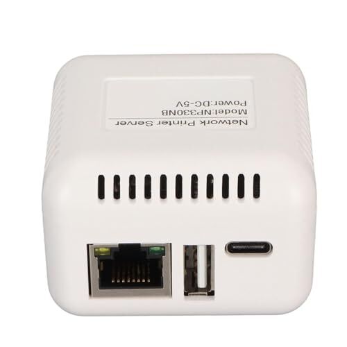 BROLEO Computerprintserver, Efficiënte Netwerkprintserver Plug and Play 100-240V USB 2.0 voor voor Office (EU-stekker)