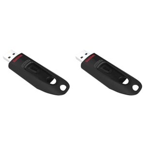 Sandisk 64GB Ultra USB Flash Drive USB 3.0 Up to 130 MB/s Read, Black, (Pack of 2)