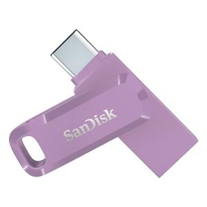 Sandisk 128GB Ultra Dual Drive Go, USB Type-C Flash Drive, up to 400 MB/s, with reversible USB Type-C and USB Type-A connectors, for smartphones, tablets, Macs and computers, Lavender