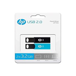 PENDRIVE HP 32GB USB2.0 V212W Black – Pack of 2 Pendrives